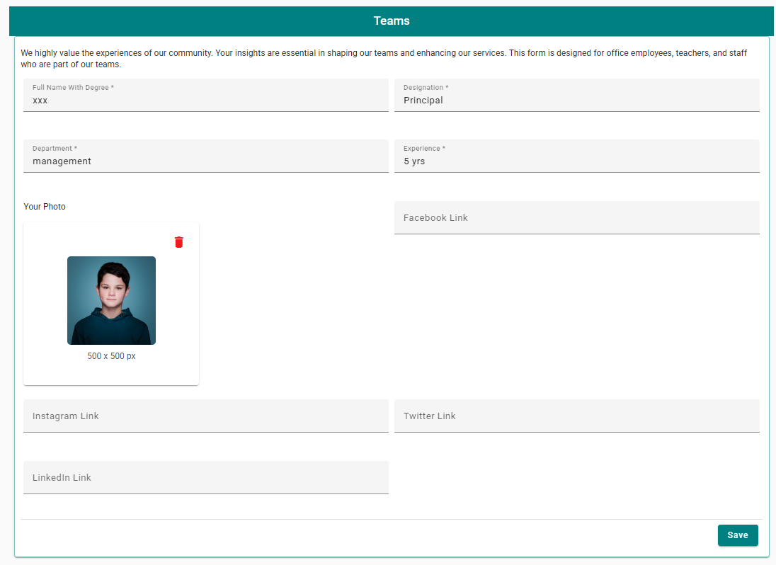 Teams Management Platform